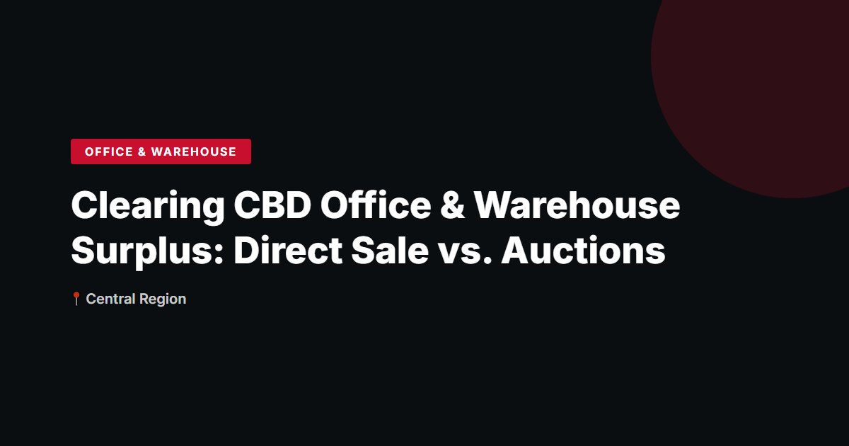 Clearing CBD Office & Warehouse Surplus: Direct Sale vs. Auctions